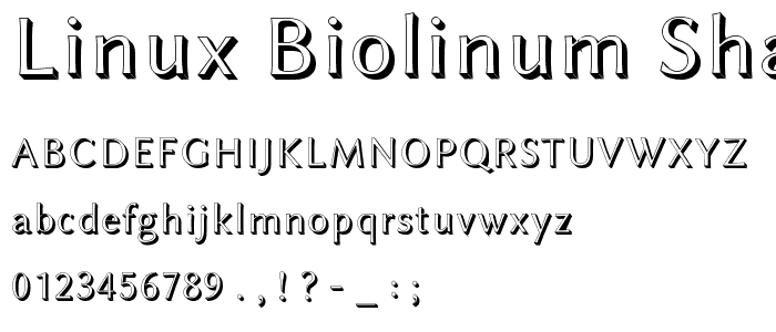 Linux Biolinum Shadow font